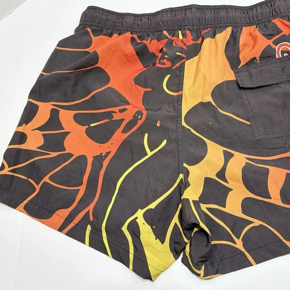 Ed Hardy Panther Swim Trunks Shorts Men's L Black 5” Inseam Nova Men